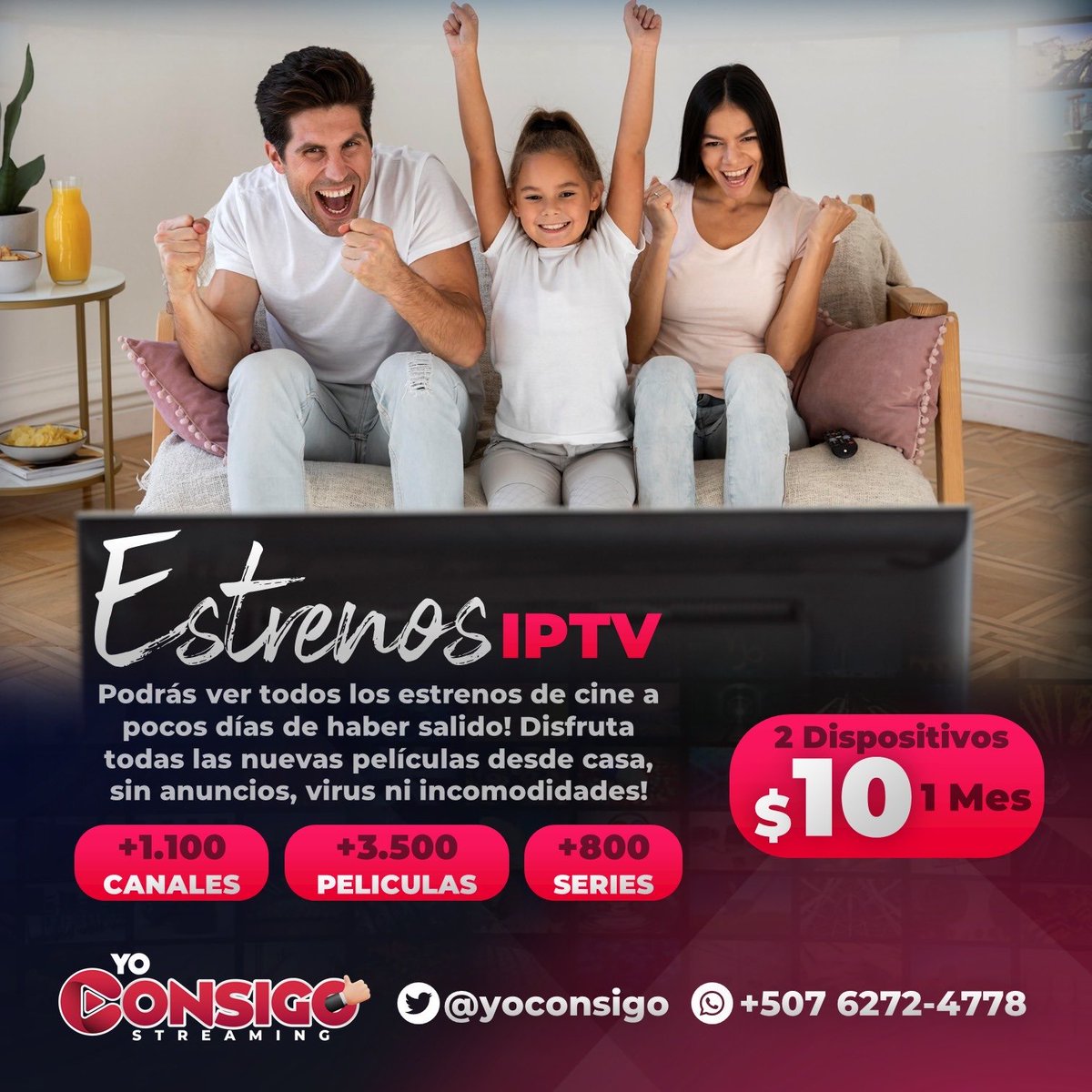 YoConsigo's tweet photo. Yo Consigo Streaming

🖥️ Disfruta series, películas y contenido variado en un solo lugar
🇵🇦 Configuración sencilla y soporte disponible
📲 Escribe ya mismo al WhatsApp: +507 6272-4778

#StreamingPanama #EntretenimientoPTY #SeriesYPeliculas #ContenidoDigital #TVPanama https://t.co/hT0IzT0l02
