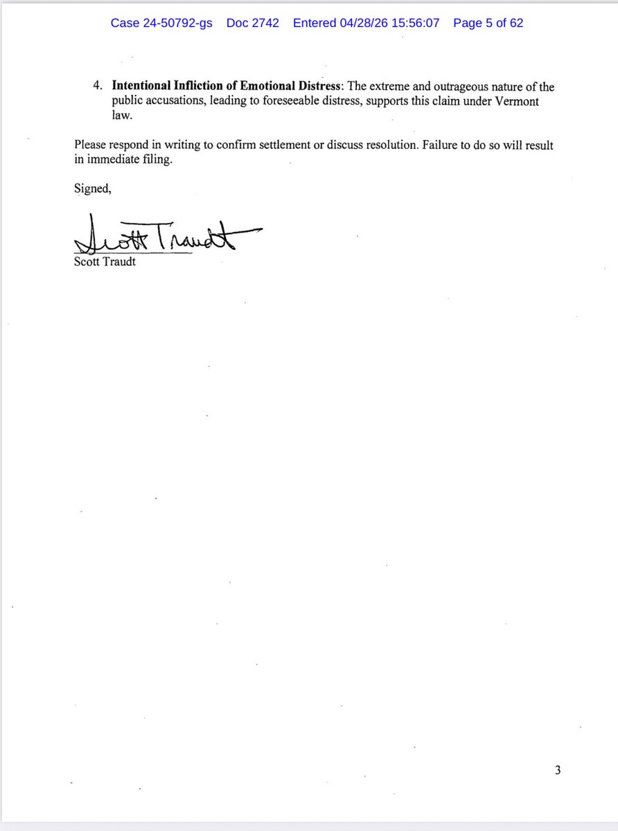 $MMAT | In re Meta Materials Inc. (Ch. 7) | Case No. 24-50792-gs (D. Nev.)
Doc 2741 | Entered: 4/28/2026

“Objection to Motion to Seal (Parabellum Litigation Funding)”

⚠️ Not Legal Advice

Traudt opposes sealing the litigation funding deal, arguing the Trustee is trying to hide
