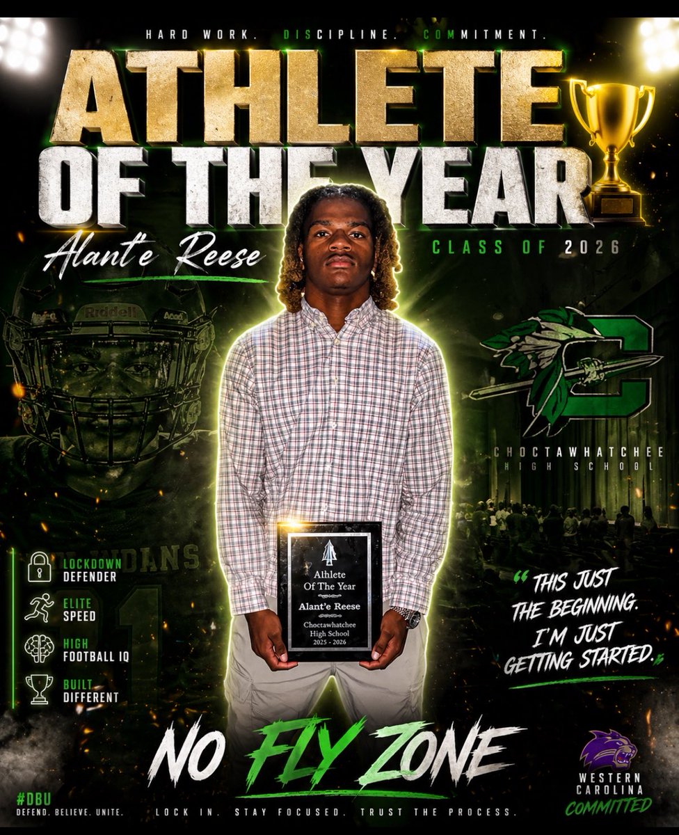 Alante_2's tweet image. Athlete of the Year 🏆

All gas, no brakes.

This just the beginning…

#NoFlyZone #LockDown #DBU #ClassOf2026  @CatamountsFB @Catamounts @_CatamountClub @_CoachGoodman @CoachKerwinBell @AllenTrieu @_Showtime29 @Beasley__F