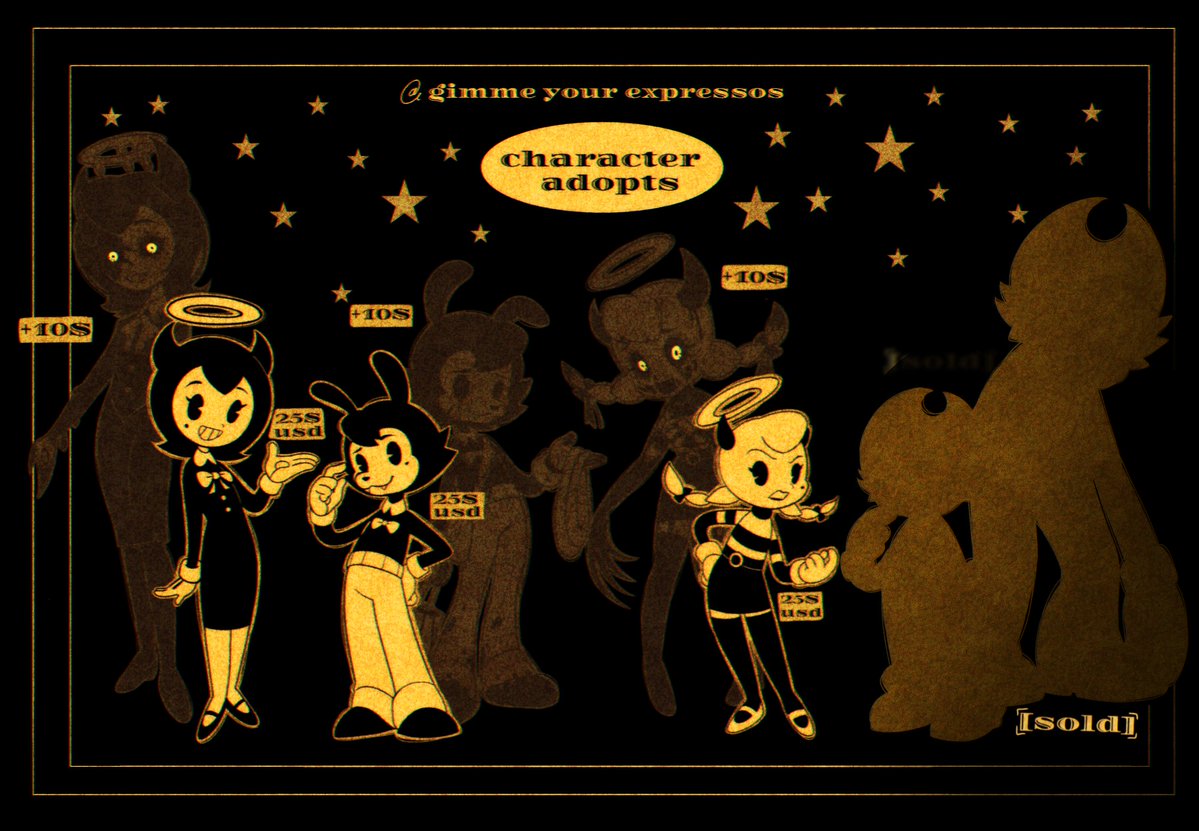 One down <3
~~~
#bendy #bendyandtheinkmachine #bendyandtheinkmachineoc #adopts #expressosocs #adoptableopen