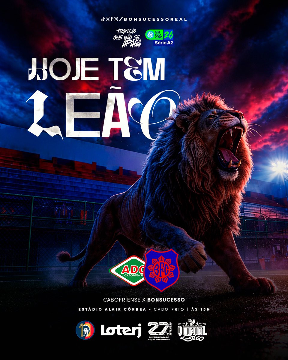 BonsucessoReal's tweet photo. 💙❤️ É HOJE!

Estreia na Série A2 do Carioca 2026. O Cesso entra em campo e a torcida rubro-anil precisa estar junto!

🆚 Cabofriense
⏰ 15h
🏟️ Estádio Alair Corrêa

Bora, Cesso! 💙❤️ https://t.co/NpGXzycDVI