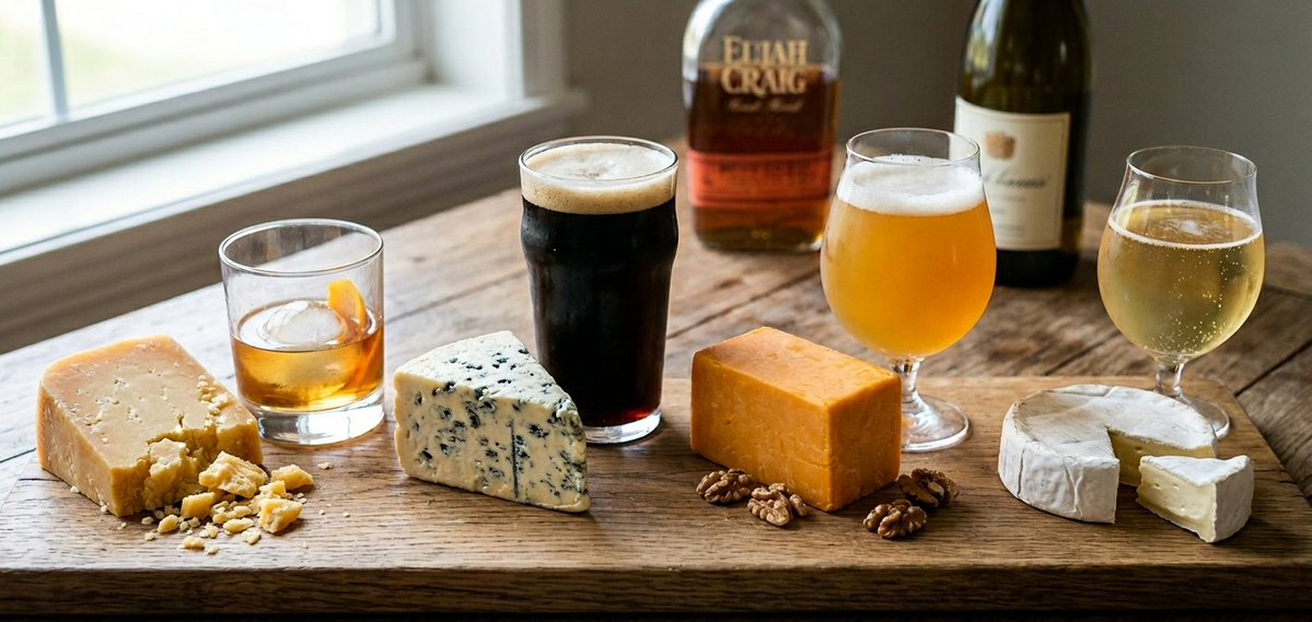 charcuterielab's tweet image. Aged Gouda + bourbon is a closer chemical match than most wine pairings — they share the same Maillard flavor compounds.   

Blue cheese + stout.  
Cheddar + IPA.  
Camembert + dry cider.   

Wine belongs on a #cheese board.   

"Wine only" does not.  

charcuterielab.com/blog/wine-only/