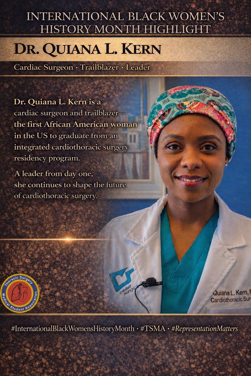 ThoracicStudent's tweet photo. Highlighting Dr. Quiana Kern for International Black Women's History Month! #TSMA #InternationalBlackWomensHistoryMonth #RepresentationMatters https://t.co/mZJROLYvcb