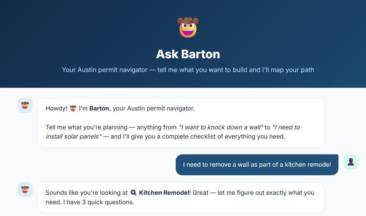rmiller107's tweet photo. .@austintexasgov I made an agent to make your permitting process easier for the city. https://t.co/cnJRPJ0FtH