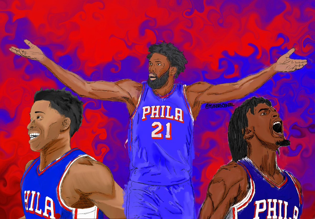 SixersCentel's tweet photo. To celebrate hitting 500 I put the big 3 together 🙏🏼
#sixers https://t.co/oWFLWsUf3c