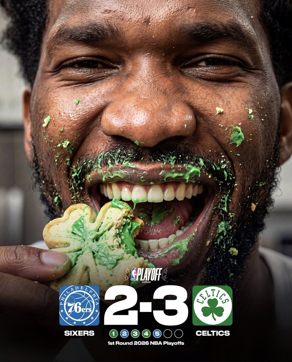 Cover3HQ's tweet photo. Sixers eat and stun Celtics to force a game 6 #NBAPlayoffs https://t.co/oCQpO30rf0