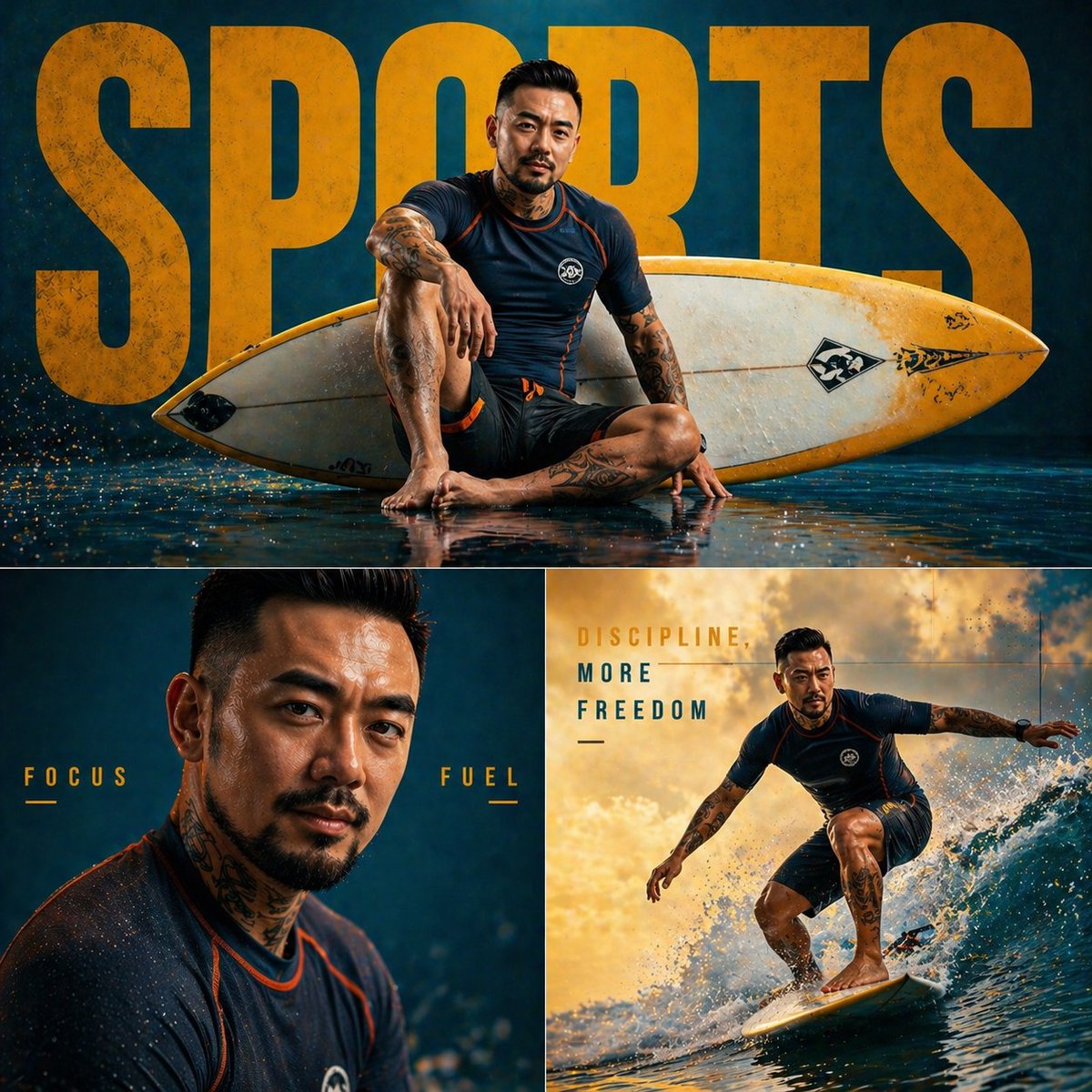 Fashion Sports Editorial Triptych