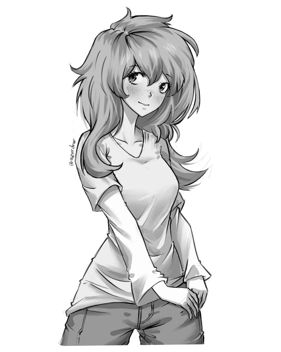 azurdrw_'s tweet image. 20/24 #6fanarts 
Algo que siempre me ha costado son los personajes con cabello voluminoso, por que me da la sensación de que la cara se hace pequeñita aun que no sea así y lo arruino por tratar de “corregir” jaja
Pero quedó bien xD

Propuesta por @JiroRw 
#drawing #original