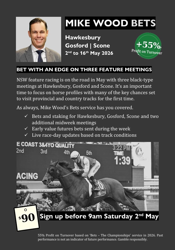 TRGMikeWood's tweet photo. The Bets service delivered during The Championships and I'm hoping for some more luck as feature racing heads north to Hawkesbury, Gosford and Scone 🤞

Sign up for the next three weeks here:
https://t.co/fNnFGBoQ2k https://t.co/8HWs6slUJj