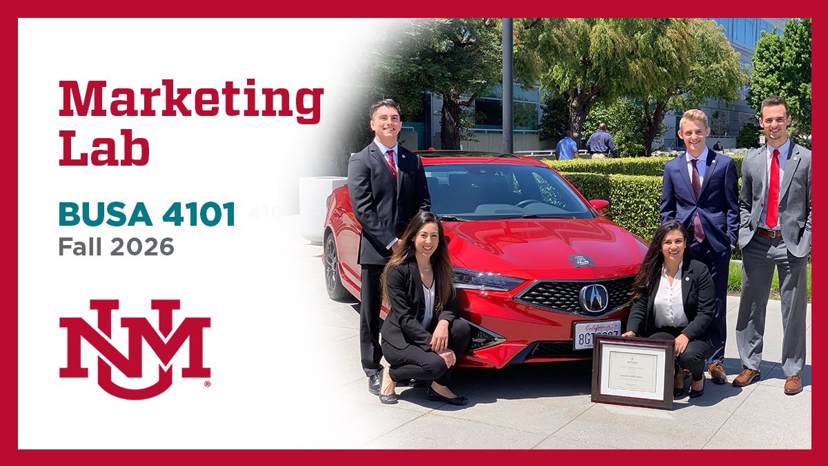 ProfBenavidez's tweet photo. UNM’s award-winning undergraduate Marketing Lab (formerly Advertising Campaigns) course is returning in Fall 2026 after a two-year hiatus. The client will be the @ABQJournal. Permission of instructor required. CRN: 83749 https://t.co/FSRG4dcBT0