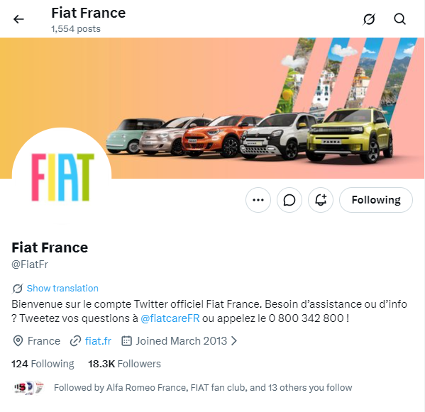 UltimativCars's tweet image. .@FiatFr is back again - re-activated, we can expect some more new stuff, I hope. #WelcomeBack #FIAT🇫🇷