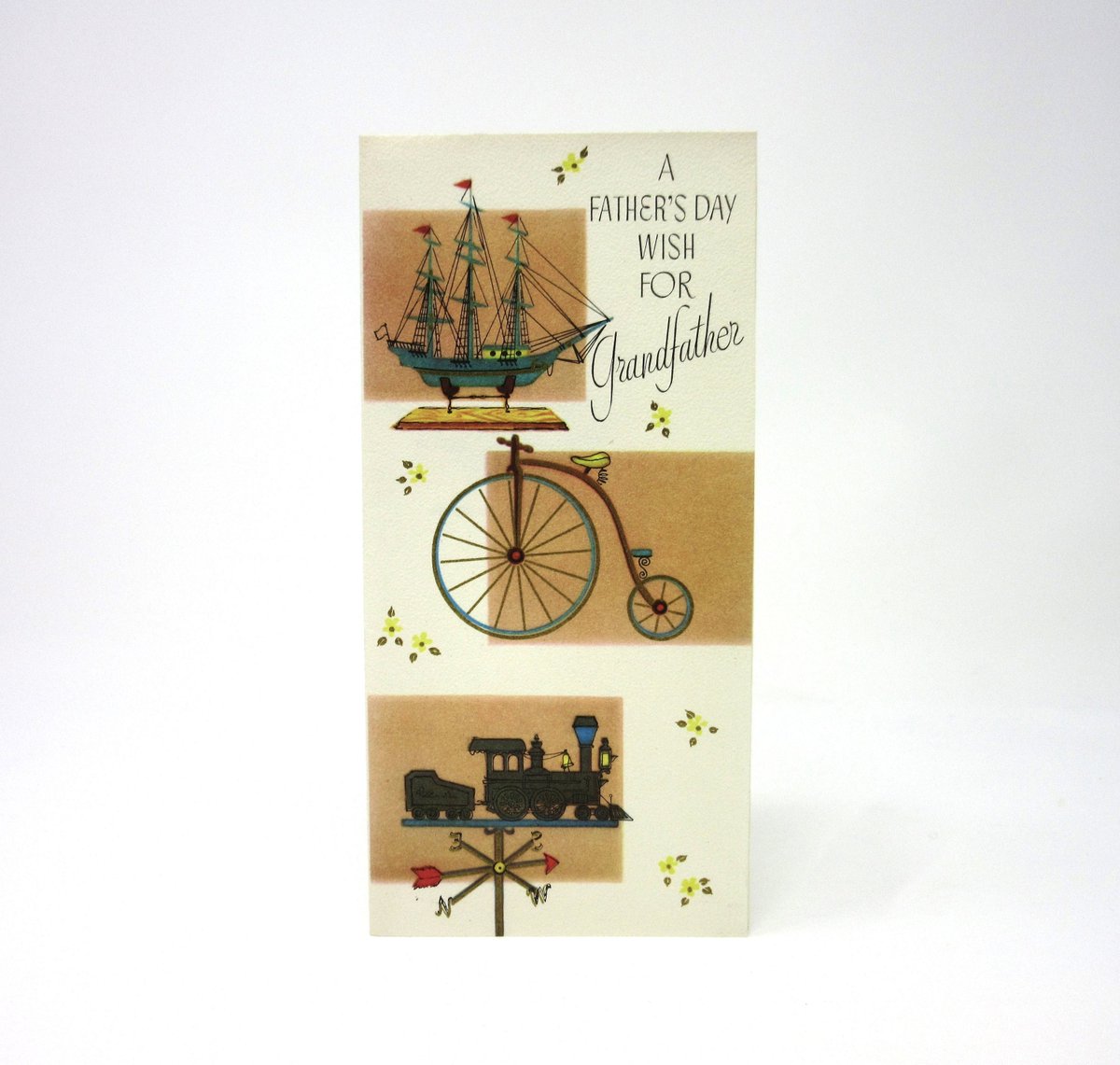 antiquelove22's tweet image. Vintage Unused Fathers Day Greeting Card A Wish For Grandfather Featuring a Sailboat, Old Fashioned Bicycle, and a Train Weathervane Grandpa tuppu.net/fac0326f #Etsy #etsyseller #vintage #UnusedGreetingCard