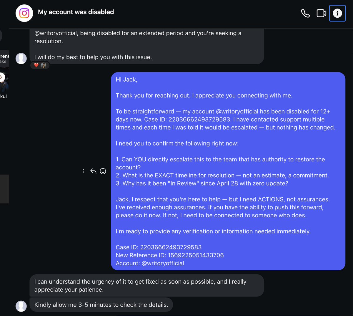 writoryofficial's tweet image. @Instagram @Meta my business account @writoryofficial — a platform for writers &amp;amp; poets — has been DISABLED for 12+ days. No resolution. Real creators are waiting. This is unacceptable.

Case ID: 22036662493729583

#Instagram #MetaSupport #AccountDisabled #WritersOfInstagram
