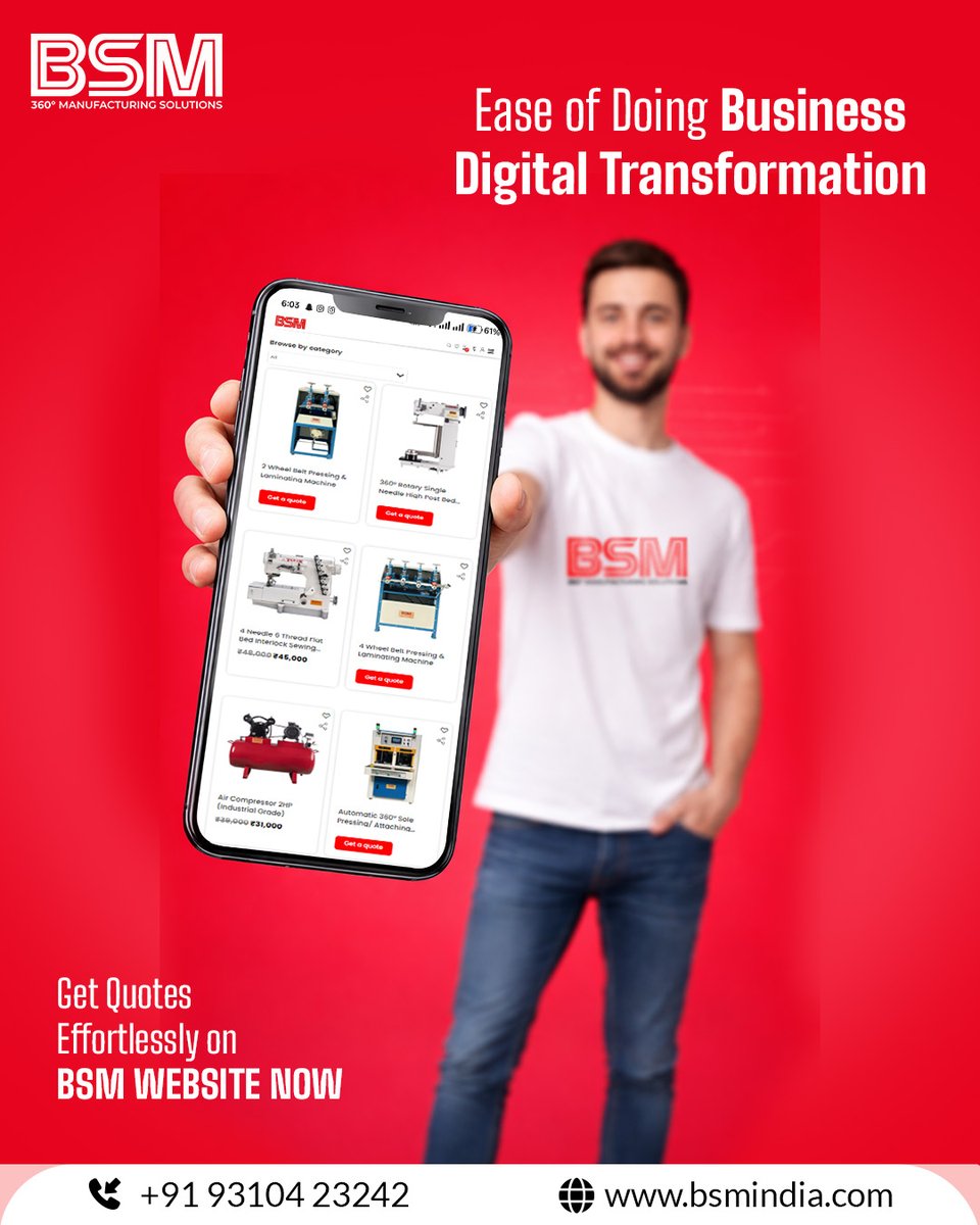 bsmmachinery's tweet photo. Explore the right manufacturing solutions for your business faster and more conveniently.
Move towards smarter, quicker, and efficient decision-making with BSM.

#DigitalTransformation #EaseOfDoingBusiness #ManufacturingSolutions  #MachineTechnology #BSMIndia #ProductionSolutions https://t.co/Amk56UBsWN