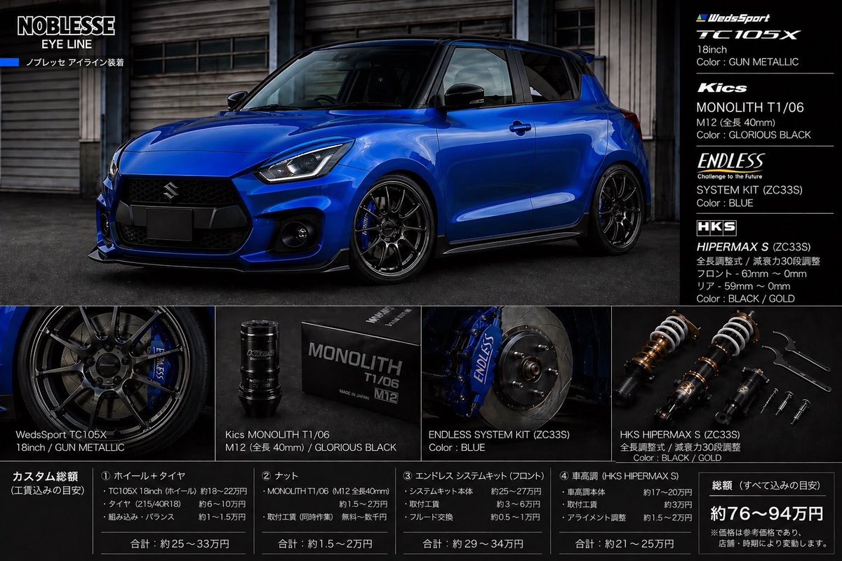 Siluva_zc33s's tweet image. ChatGPT凄いですね。
今後付けたいパーツを言って画像作成すると理想の車が出来上がりました！
これからこの理想に向けて頑張ります！
(´^ω^｀)ｶﾈｶﾞﾈｪ!!

 #zc33s
#ChatGPT