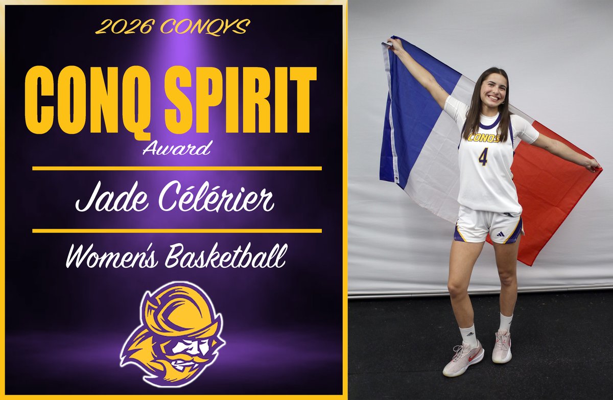 GoConqs's tweet photo. 🏆CONQY AWARDS🏆

CONQY for CONQ Spirit Award - given to student-athletes who has shown great spirit &amp; support for Conquistador athletics and exemplifies great character

🏀Jade Célérier (Women's Basketball) #GoConqs @GoConqsWBB https://t.co/OnKbQGzR14