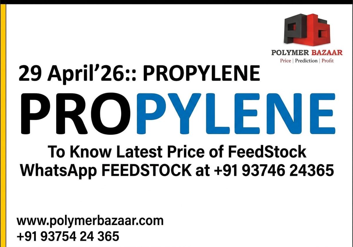 POLYMERBAZAAR's tweet image. 🅿️🅱️
▶️ #Propylene Offers

⏺#CFR China: Assessed as,
⏺#FOB Korea: Assessed as,

🆕To know Use AutoWhatsapp
🔹 Click: bit.ly/3FFLrKh
                    OR
🔹Click: wa.me/919374624365
✔ Either Send Text: Propylene
✔ Or Send Numeric:103