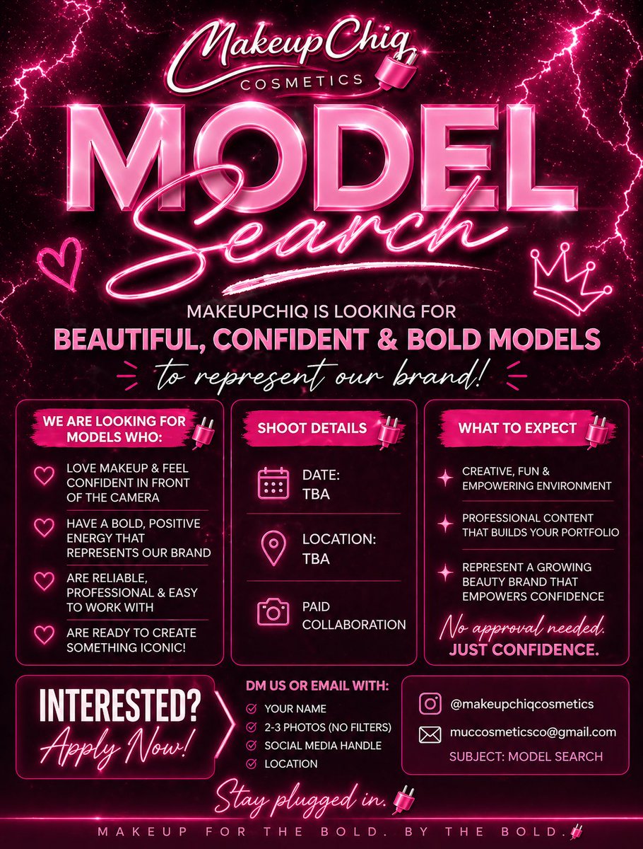 Makeupchiq is looking for models for an upcoming brand shoot. Tag a baddie you know would kill this shoot with us! 💕✨