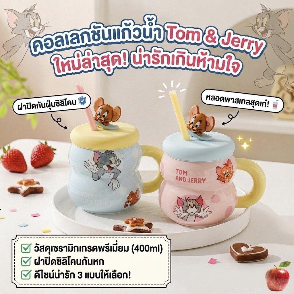 MiNiMalMeee's tweet image. ฮืออออ ทุกคนนน! แก้ว Tom &amp;amp; Jerry คอลใหม่คือเกินไปมาก น่ารักจนใจเจ็บ 💖✨ โทนพาสเทลฟ้าชมพูคือ aesthetic สุดๆ ฝาซิลิโคนมีน้อง Jerryด้วยงุ้ย! 🐭 สกรีนลาย Tom &amp;amp; Jerry มาพร้อมหลอดพาสเทลเก๋ๆ #TomAndJerry #NewCollection #Aesthetic #ต้องมี #ป้ายยา #ItemToLove #TrendyMug #CozyVibes