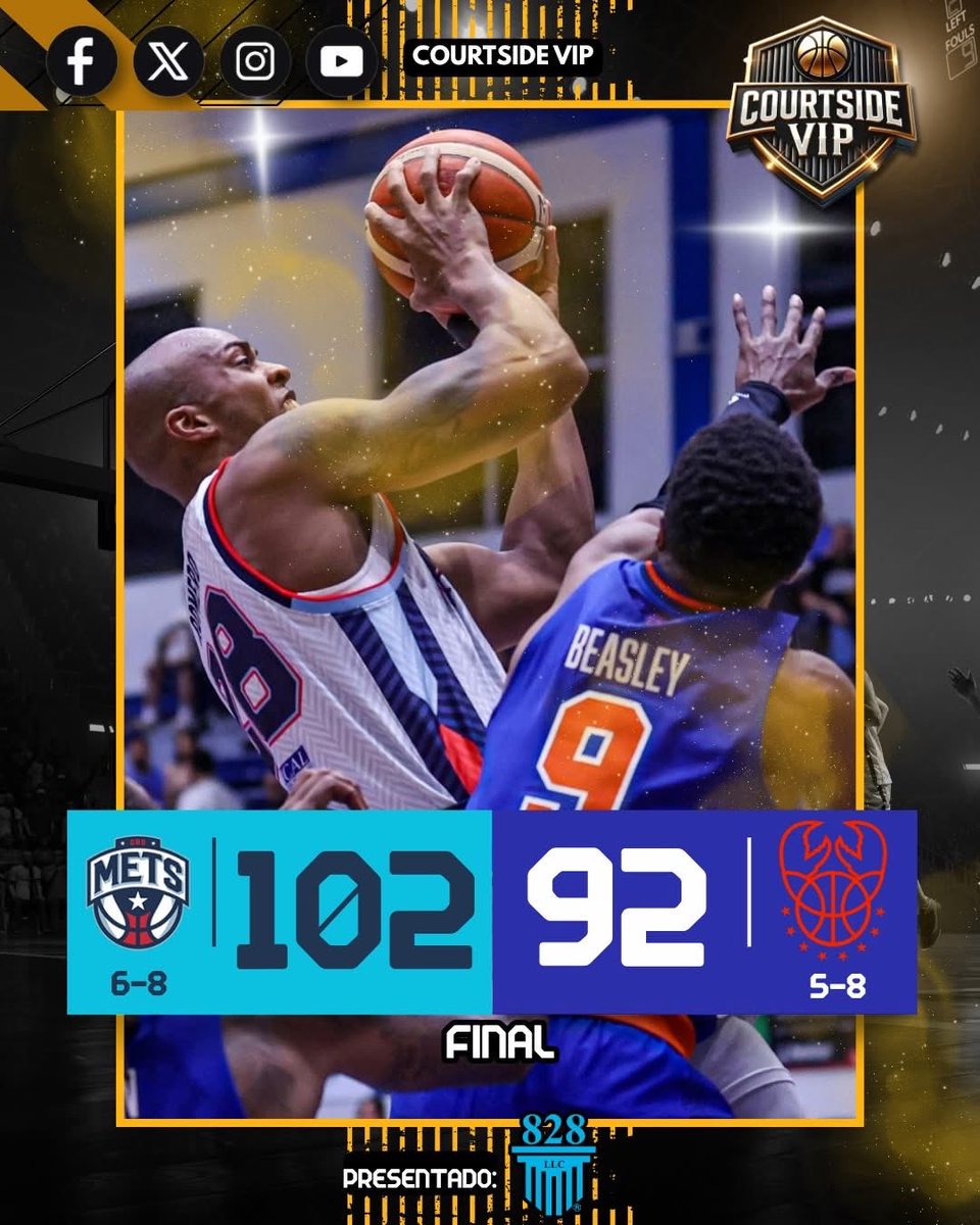 CourtsideVIP_PR's tweet photo. BENDICIÓN PAPÁ! 
Los Mets vencieron por tercera ocasión en la temporada a los Cangrejeros, esta vez jugando de local, con marcador de 102-92.

Santurce ve caer su registro en 5-8, perdiendo su tercer encuentro al hilo, y seis de los últimos siete. https://t.co/p3HC0rH2yH