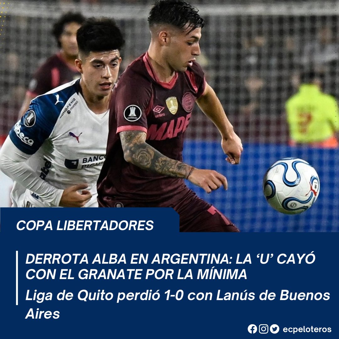 #Lanús derrotó por la mínima (1-0) a #LDUQ 🇪🇨 en la tercera jornada del Grupo G de #Libertadores 

⚽️ Agustín Cardozo (74’).