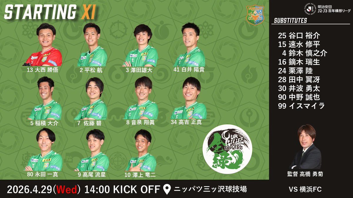 vanraure's tweet image. 🟢🟠
𝑺𝑻𝑨𝑹𝑻𝑰𝑵𝑮 𝑿𝑰  

🆚#横浜FC
🕑14:00 キックオフ

#ヴァンラーレ八戸
#WINNER
⏩toto-dream.com/landing/winner…