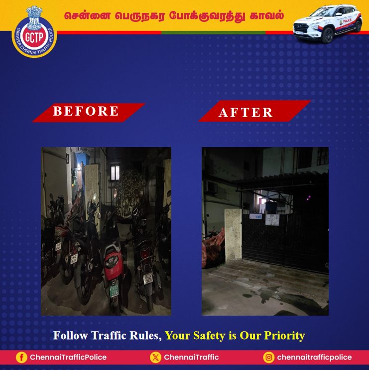 ChennaiTraffic's tweet image. Your tweet was verified and action taken. 
#NoParking #zebra #TrafficSigns #RoadSigns #DoNotDrinkAndDrive #NeverOffDuty #InPublicService #NoHonking #YourSafetyOurPriority