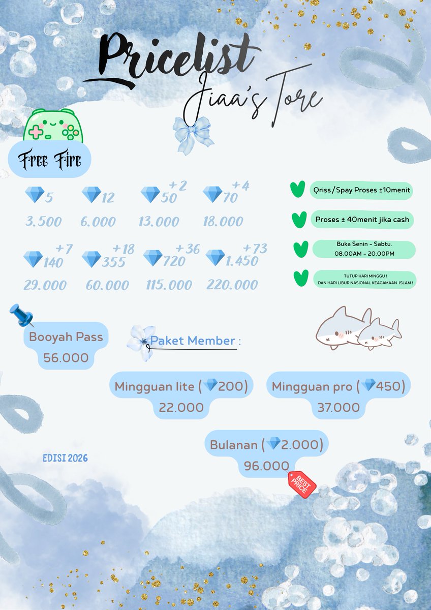 yuk top up free fire di jiaa'store💎
disc up to 2k [jika berlangganan]

#zonauang
#topupfreefire