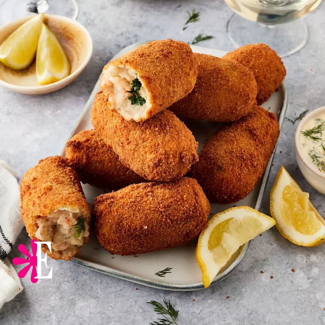 Estampas's tweet image. #Estampas | Las croquetas de salmón son una delicia suave por dentro y dorada por fuera, con una textura cremosa que se funde en el paladar y un sabor elegante a pescado fresco. Lee la receta en el link: shre.ink/7Z12 #Cocina