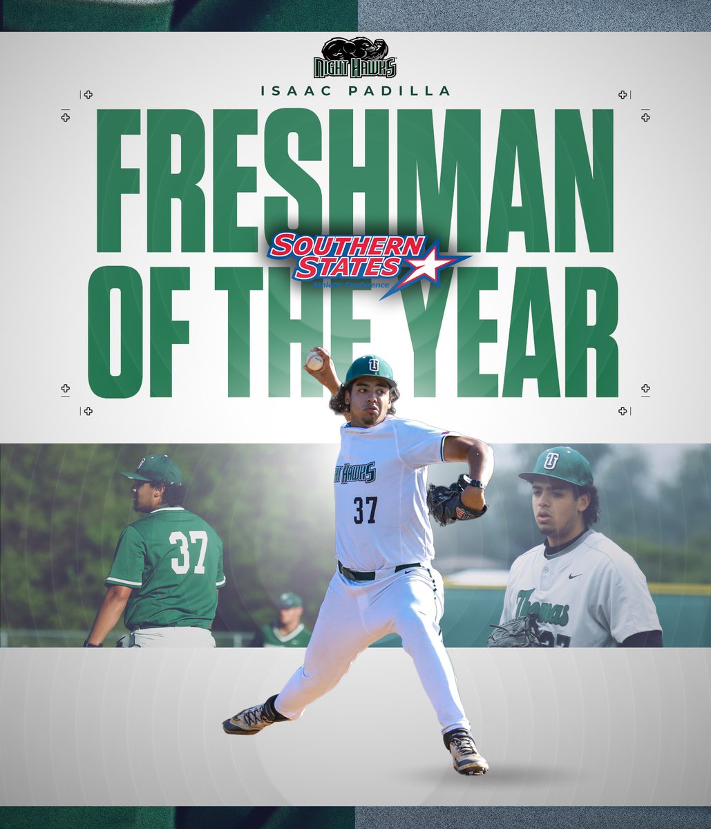 Yes... he's only a freshman! Congrats to Isaac Padilla on winning SSAC Freshman of the Year after a spectacular regular season on the mound for the Night Hawks!