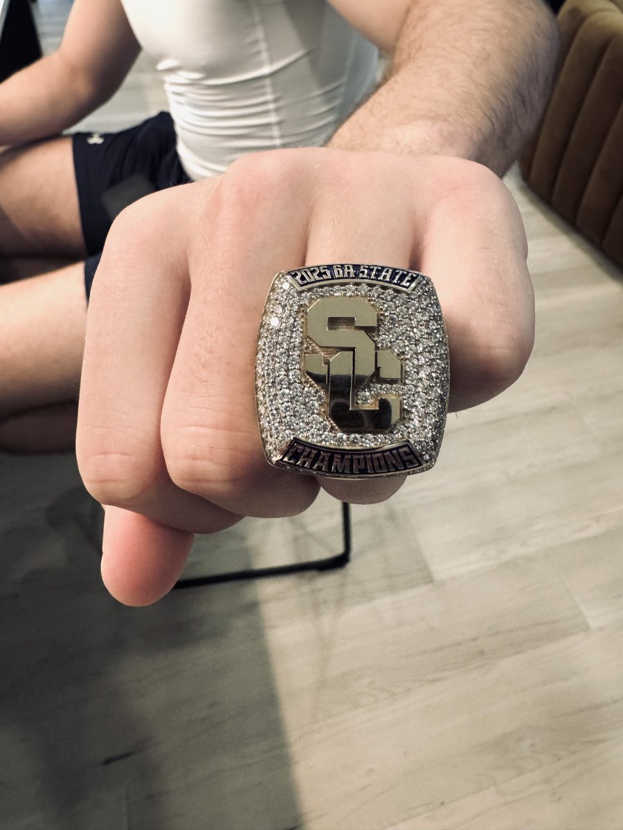 MacKimbrow's tweet photo. What an awesome year! Love the state championship ring. Thank you coaches. https://t.co/I3g1rZ2YkT