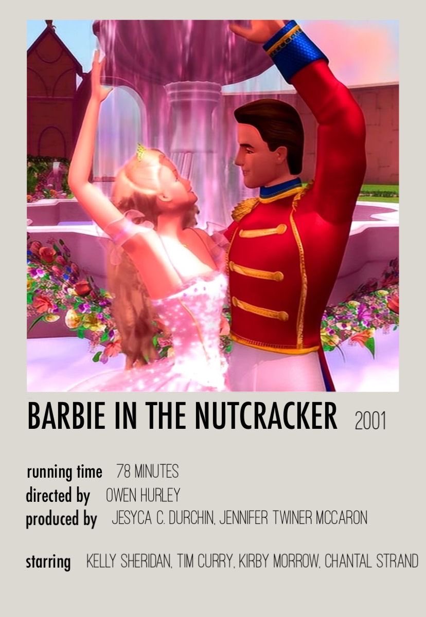 _barbaramr's tweet photo. Barbie in the Nutcracker (2001)

The first Barbie movie. Directed by Owen Hurley, is about Clara and Prince Eric. 77 mins, I give it a 4/5⭐️. 

It’s basically a love story between a girl and a nutcracker, with a bit of magic.

#barbie #letterboxd #barbieinthenutcracker https://t.co/BwOJ5XbkNO