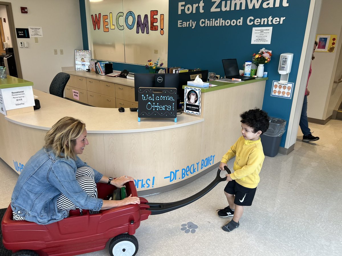 EarlyLearningDr's tweet photo. Sometimes educators do whatever it takes-and sometimes that means letting a kiddo take you on a wagon ride #joy #allsmiles https://t.co/n6N1e2KUjb