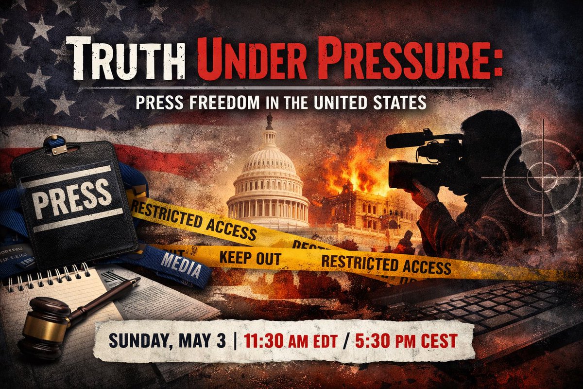 DemsAbroad's tweet image. On Sunday, May 3, at 11:30 am ET, join #DemsAbroad for a timely conversation marking World Press Freedom Day.

Hear from journalists Viviana Mazza and Andrew Spannaus, who will examine the state of press freedom in the United States. 
democratsabroad.org/truth_under_pr…