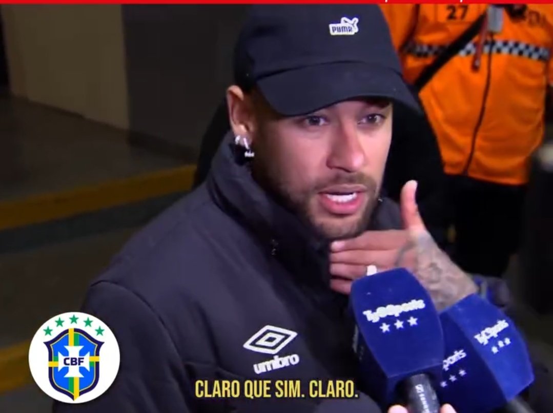 🚨🚨🚨🚨🚨🚨🚨🚨🚨🚨🚨🚨

🗣 الاسطورة نيمار:

بالتأكيد! كل لاعب يحلم بالتواجد هناك (في كأس العالم). بإذن الله، سأكون هناك. ستكون المباراة النهائية بين البرازيل والأرجنتين رائعة.