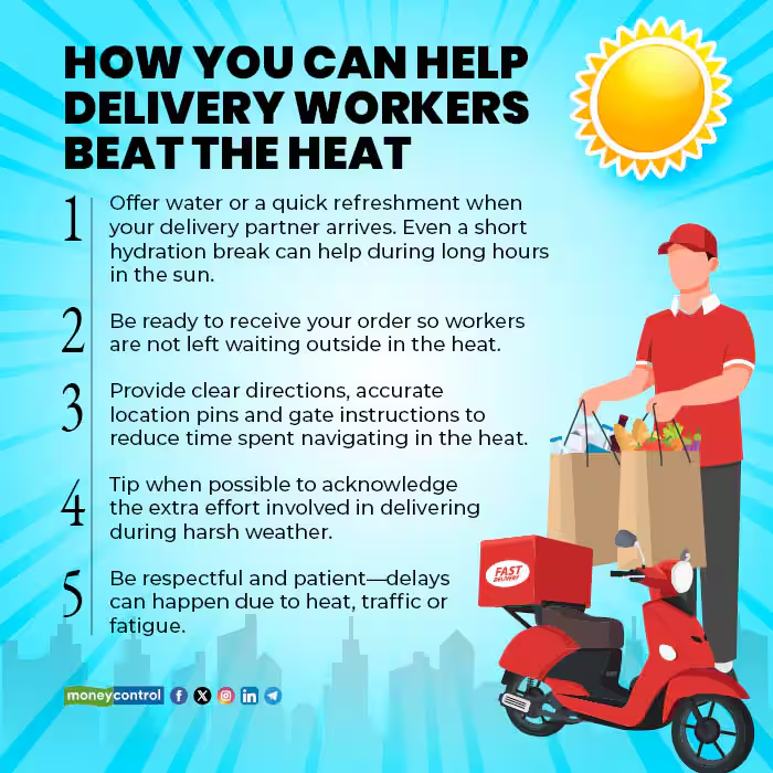 moneycontrolcom's tweet image. #StartupsWithMC | From cooling vests to AC rest stops: E-commerce, quick commerce firms ramp up heat protection for delivery workers

Details by @AryamanGupta_ ⤵️| #Business 
moneycontrol.com/news/business/…