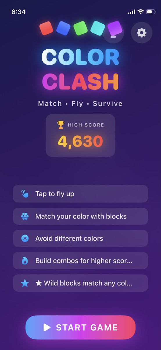 ColorClashApp's tweet photo. My personal best: 4,680

Bet you can't beat it 👀

Color Clash: Arcade — free on iOS

https://t.co/Z618COzTtL

#leaderboardgang #competitivegaming #mobilegamedev #arcadefans #highscorechallenge https://t.co/zhcbkOuDcS