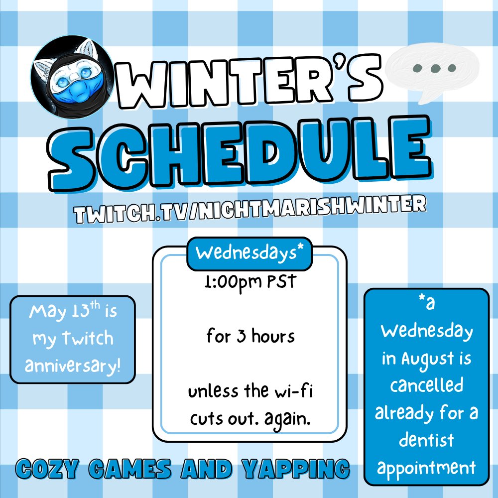 nightw1nter's tweet image. Will I actually stick to this? Time will tell. 😅 #twitch #smallstreamer #cozystreamer