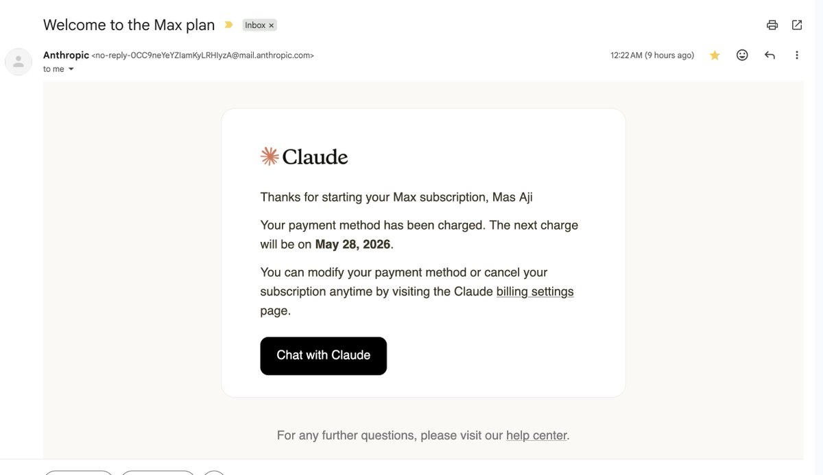 Ajilagi's tweet photo. @AnthropicAI @claudeai  @darioamodei — I just upgraded to the Max 20x plan ($200/mo) to use Claude Code for work, but I’m locked out of the features I paid for.

My billing dashboard says "Paid," but my account status says "Free." Email support is just giving me automated AI replies. Can someone from the team please force a manual sync?

Invoice/Receipt Number: RUWTWMMF-0004 / 264134244906