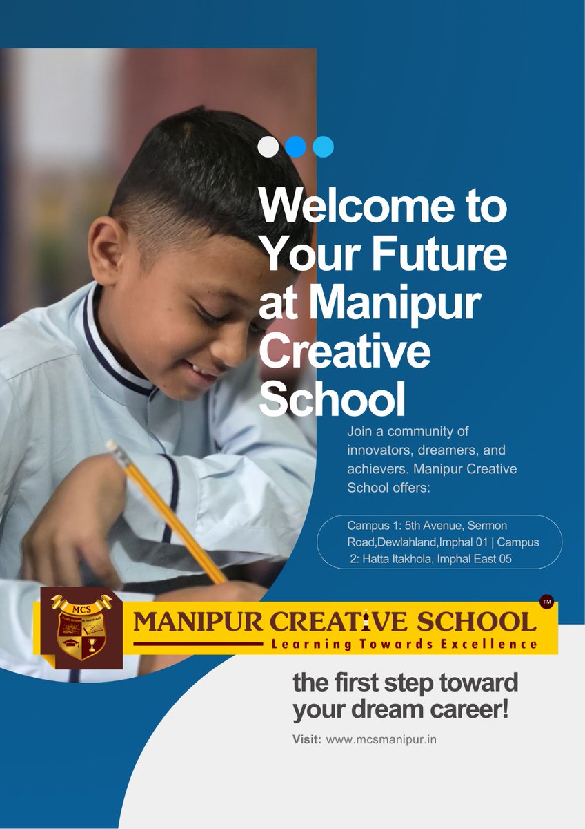 Your future begins here. 🌟

At Manipur Creative School, we nurture innovators, dreamers, and achievers through quality education, creativity, and excellence.

📍 Dewlahland, Imphal East
📍 Hatta Ittakhola, Imphal East

🌐 mcsmanipur.in

#LearningTowardsExcellence