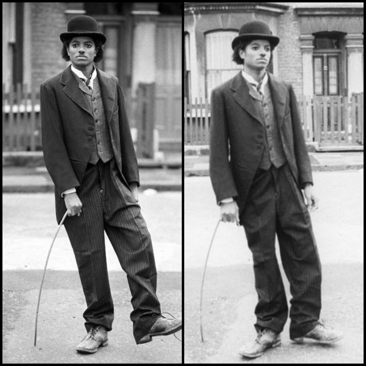 BlackMediaHub's tweet photo. Michael Jackson dressed as Charlie Chaplin, 1979. https://t.co/PK8Byo6G8q