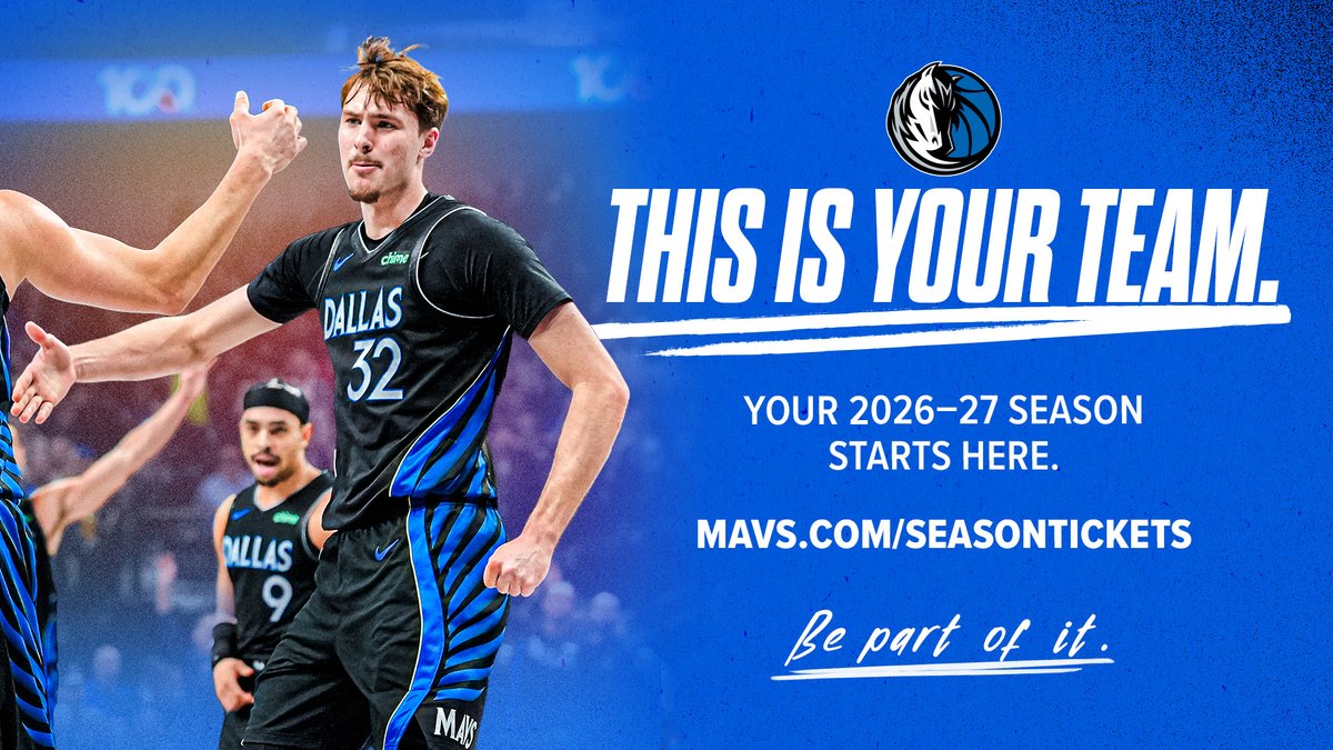 dallasmavs's tweet photo. What will the ROTY do in Year 2?! Don't miss out...

Join Club Maverick &amp; lock in your 26-27 season tickets ⤵️
https://t.co/1jEep2YB0s https://t.co/vH9xmLGiCx