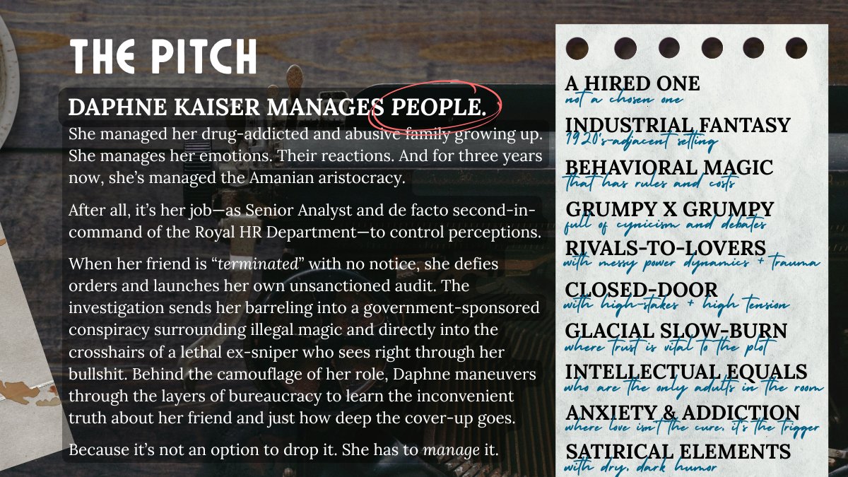 Airilaya's tweet photo. An agent's guide for THE DEPARTMENT OF BLACKMAIL & PAPER TRAILS. 📋✨

The bodies aren’t buried in the ground—they’re in the filing cabinets.

📌Bureaucratic Romantic Fantasy
📌Hyper-competent, control freak FMC
📌Ex-sniper, addict MMC

#questpit #agentsguide #Q #A #F #RF #DF