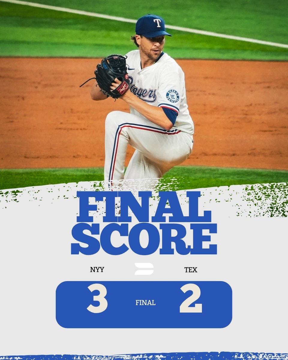 D210S's tweet image. Texas Rangers fall 3-2 at home to the New York Yankees, late opportunities slip away in Arlington.

Yankees lead series 2-0
#Rangers #Yankees #MLB