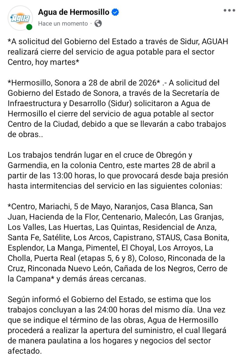 Agua de Hermosillo tweet media