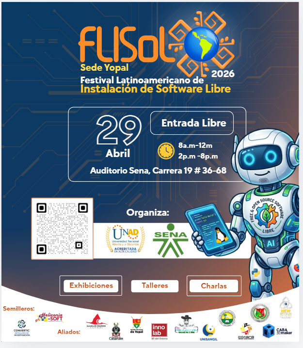 flisol_colombia's tweet photo. Hola camarita el 29 de abril estará con toda el #FlisolColombia en #Yopal Casanare,  un encuentro de talleres, IA y liderazgo.  únete a la comunidad de #Softwarelibre más grande de Latinoamérica  #Flisol https://t.co/umFq4U4bT6 https://t.co/mu1omwne6H