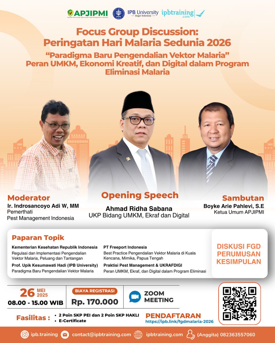 APJIPMI's tweet image. #webinar #fgd #focusgroup #focusgroupdiscussion #pestcontrol #pestmanagement #apjipmihebat #pestmanagementindonesia #malaria #MalariaAwareness #MalariaPrevention #malariaday #MalariaElimination