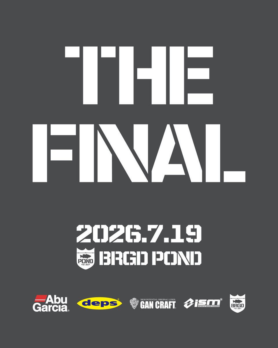 BRGDPOND's tweet photo. この度、2026年7月26日(日)をもちまして、BRGD PONDの営業を終了とさせていただきます。2023年のオープン以来、多くのお客様にご愛顧いただき、温かいご支援を賜りましたこと、心より感謝申し上げます。引き続きBASS BRIGADEをよろしくお願いいたします。https://t.co/u1Y2WgJQsT @bassbrigadejp https://t.co/Lrse2nb4zZ