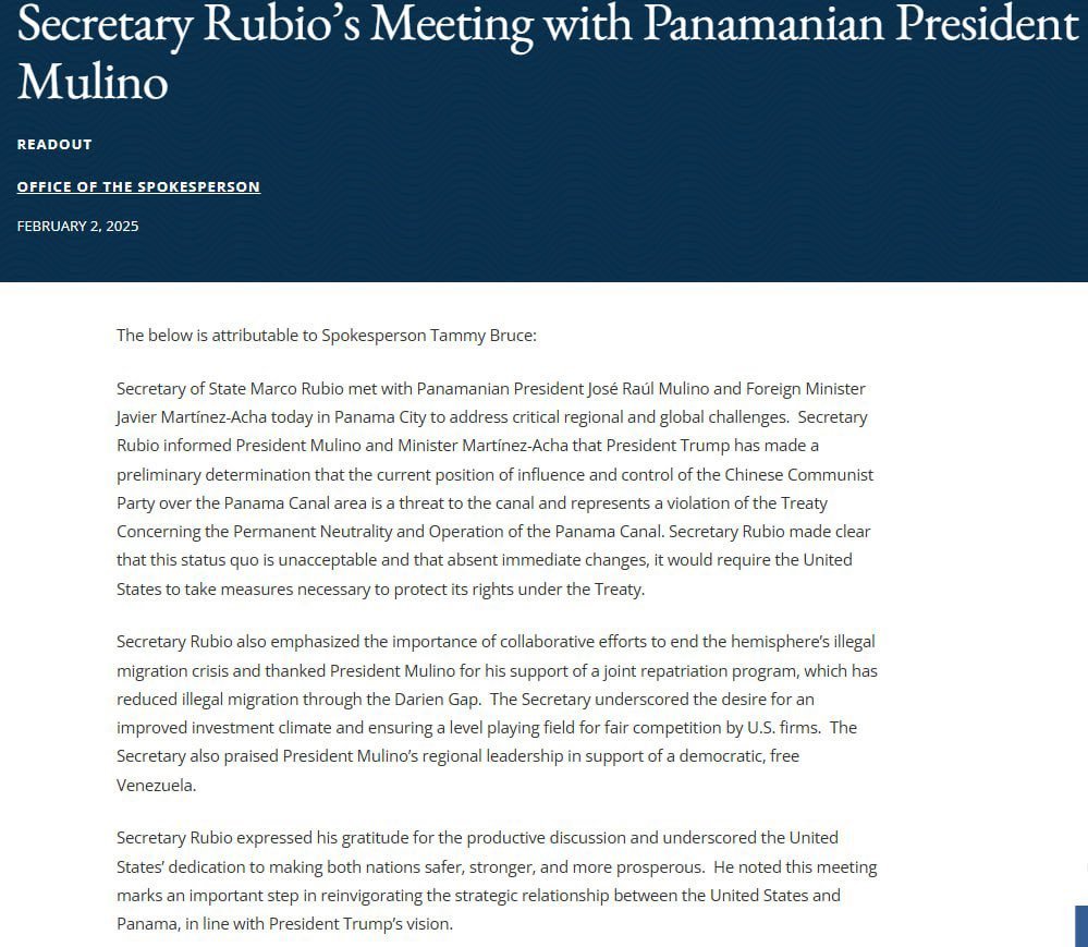 <a href="/SecRubio/">Secretary Marco Rubio</a> “Our hemisphere” is just empire with deodorant.

Rubio talks about Panama’s sovereignty after Washington openly threatened Panama into obedience.

First the mob boss breaks your windows.  
Then he says he is protecting your property.

If the U.S. gets to claim the Western