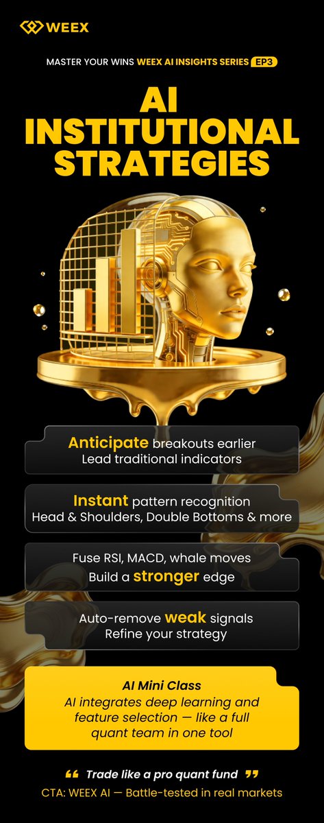 WEEX_Official's tweet image. Think and trade like a top quant institution. 
Anticipate breakouts early; build your edge with multi-dimensional weighting and global optimization. 
Check WEEX AI Insights EP3 👇
weex.com/register?vipCo…

#QuantTrading #TradingStrategy #ProTrader #InstitutionalGrade